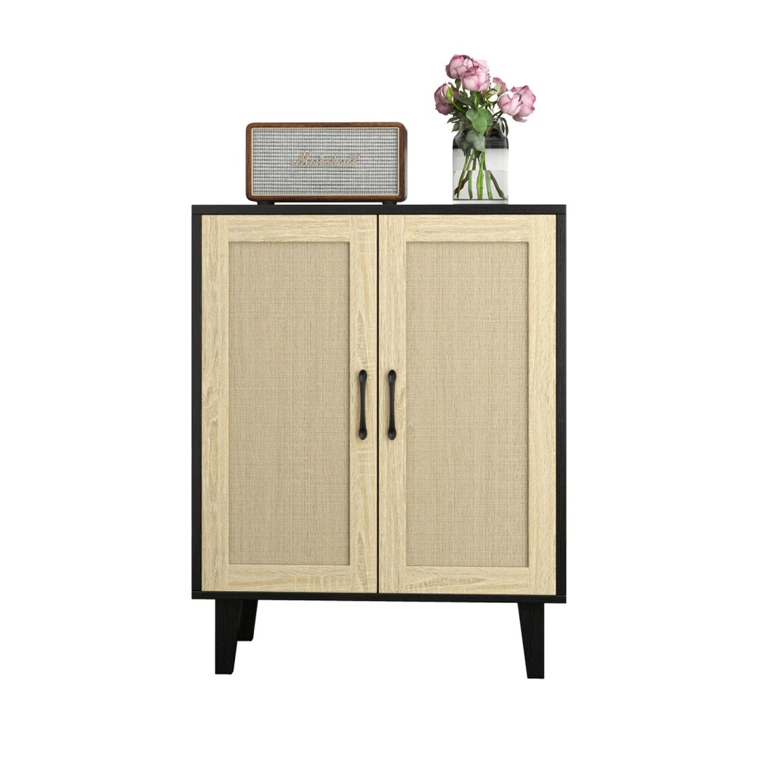 Cabinet 2 Door Sideboard Living Room TV Stand 2 Doors Black