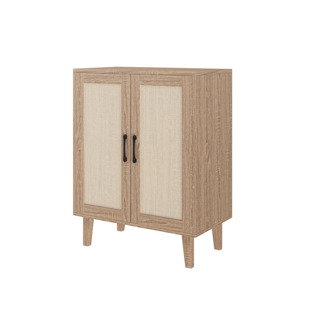 Cabinet 2 Door Sideboard Living Room TV Stand 2 Doors Natural Wood