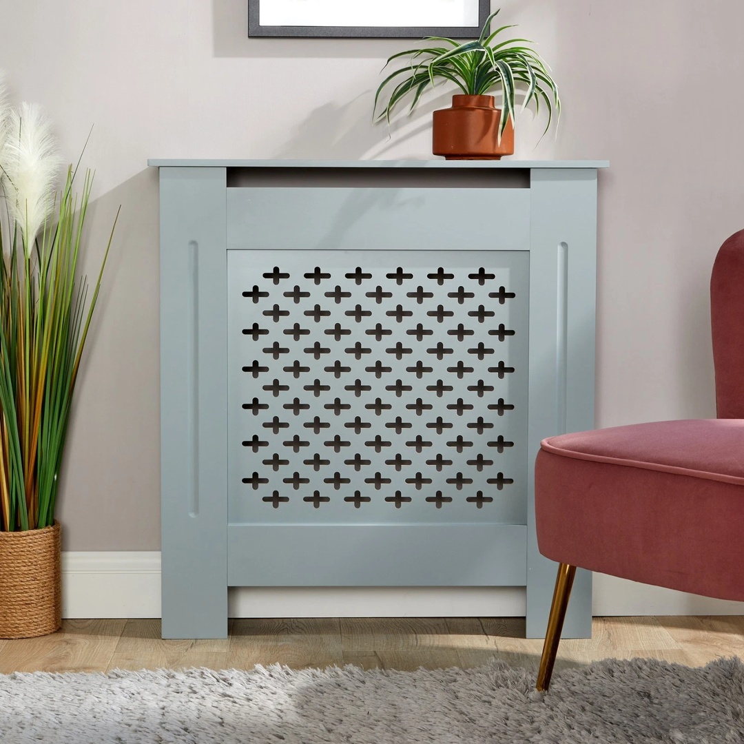 Grey Small Radiator Cover MDF Wooden Home Decorative Furniture