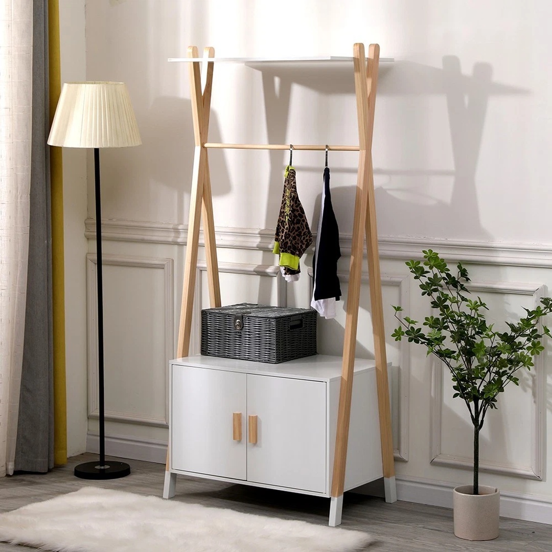 Hanging Clothes Rail Clothing Storage Bedroom Furniture Unit