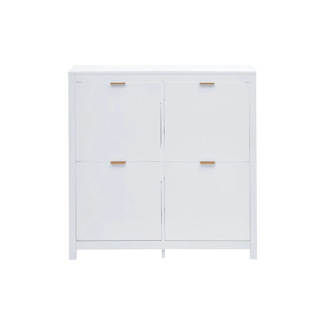 Modern Shoe Storage Cabinet 4 Drawers Wooden Cupboard Hallway