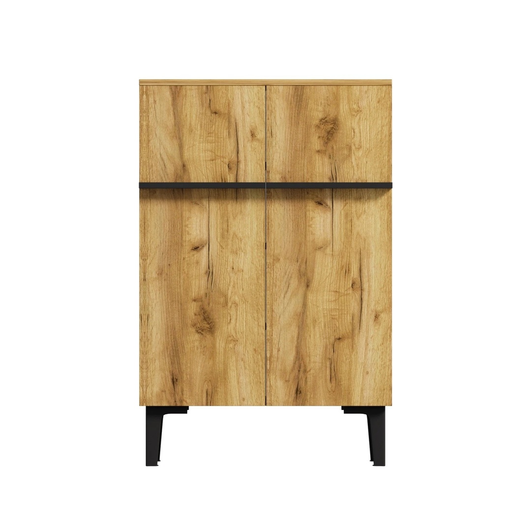 5-Tier Wooden Shoes Storage Cabinet with Adjustable Shelves