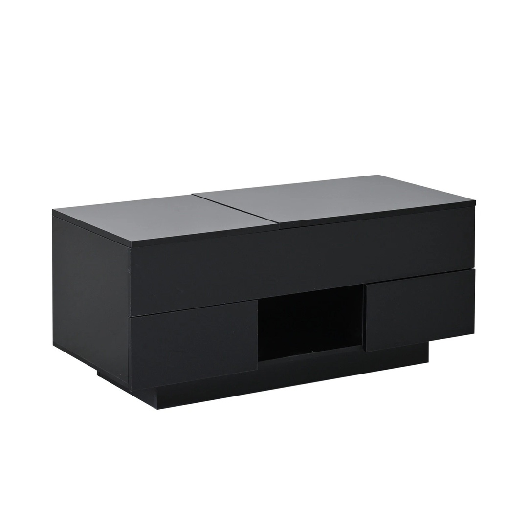 Lift Top Coffee Table High Gloss Centre Table Smart RGB LED Lights