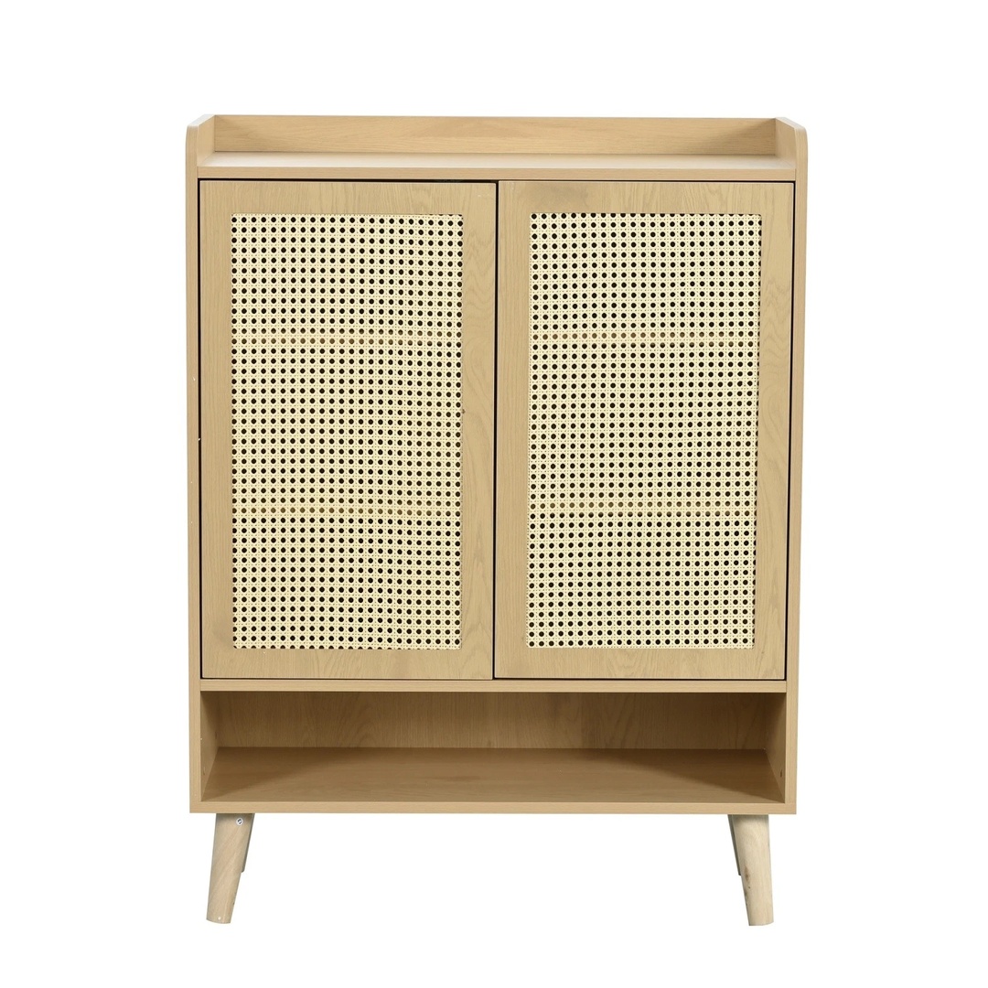 Rattan Shoe Cupboard 5 Tier Freestanding Storage Cabinet Hallway