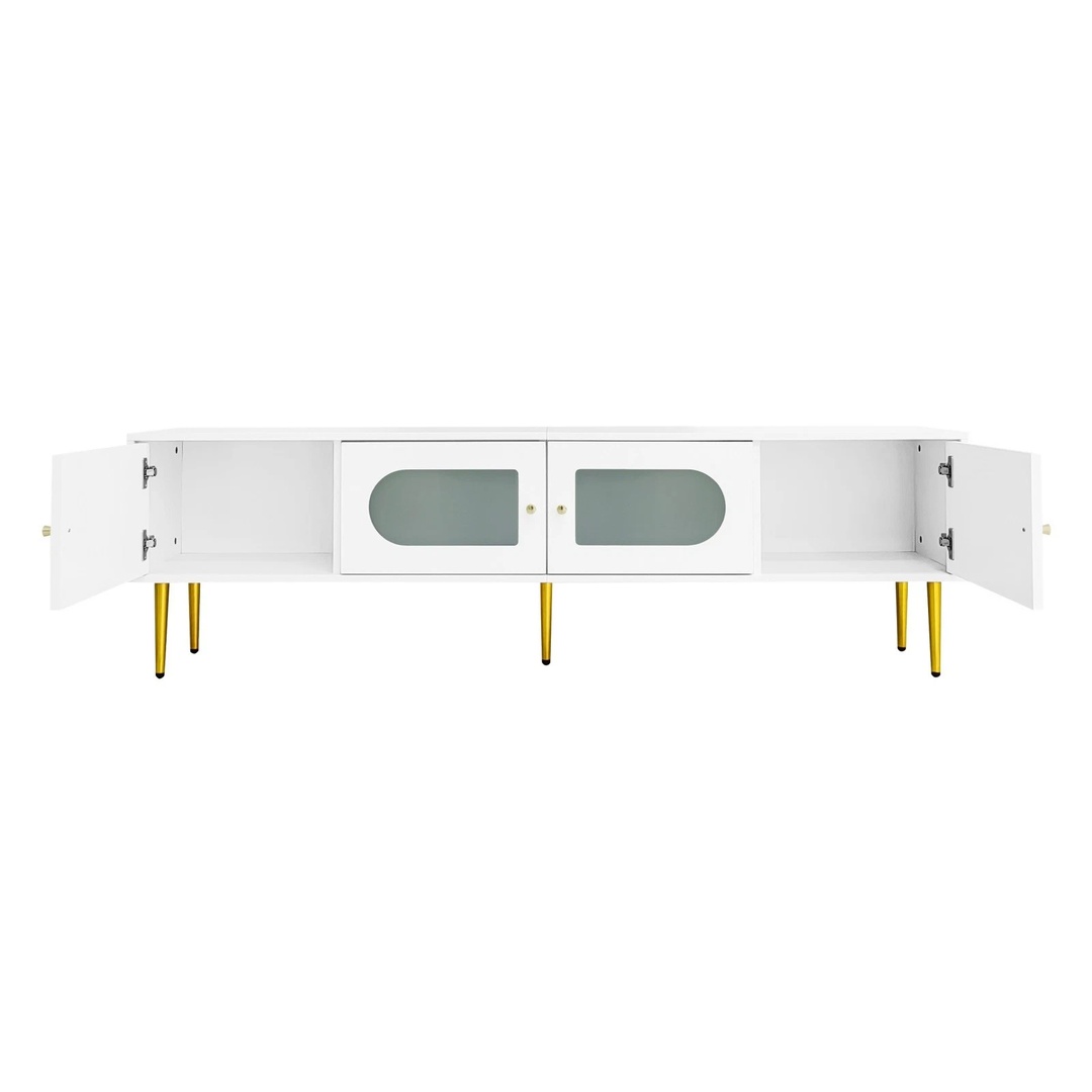 TV Unit Cabinet TV Stand 4 Door Storage Sideboard