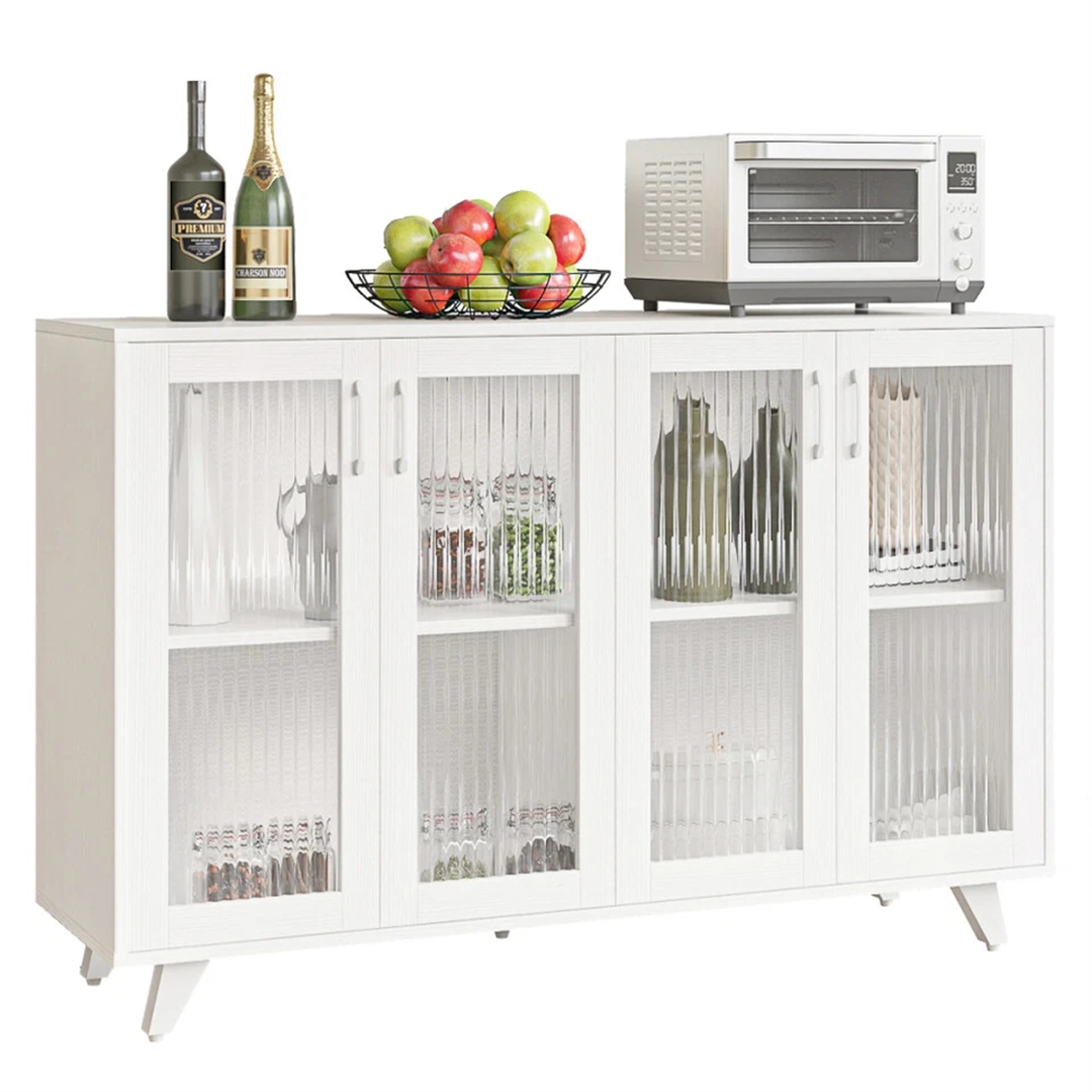 White 4 Door Sideboard – Kitchen Buffet Cupboard