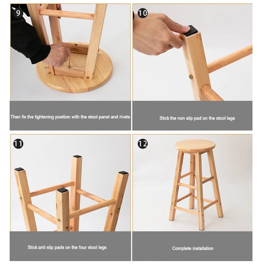 1PC 60CM Wooden Bar Stools Chair