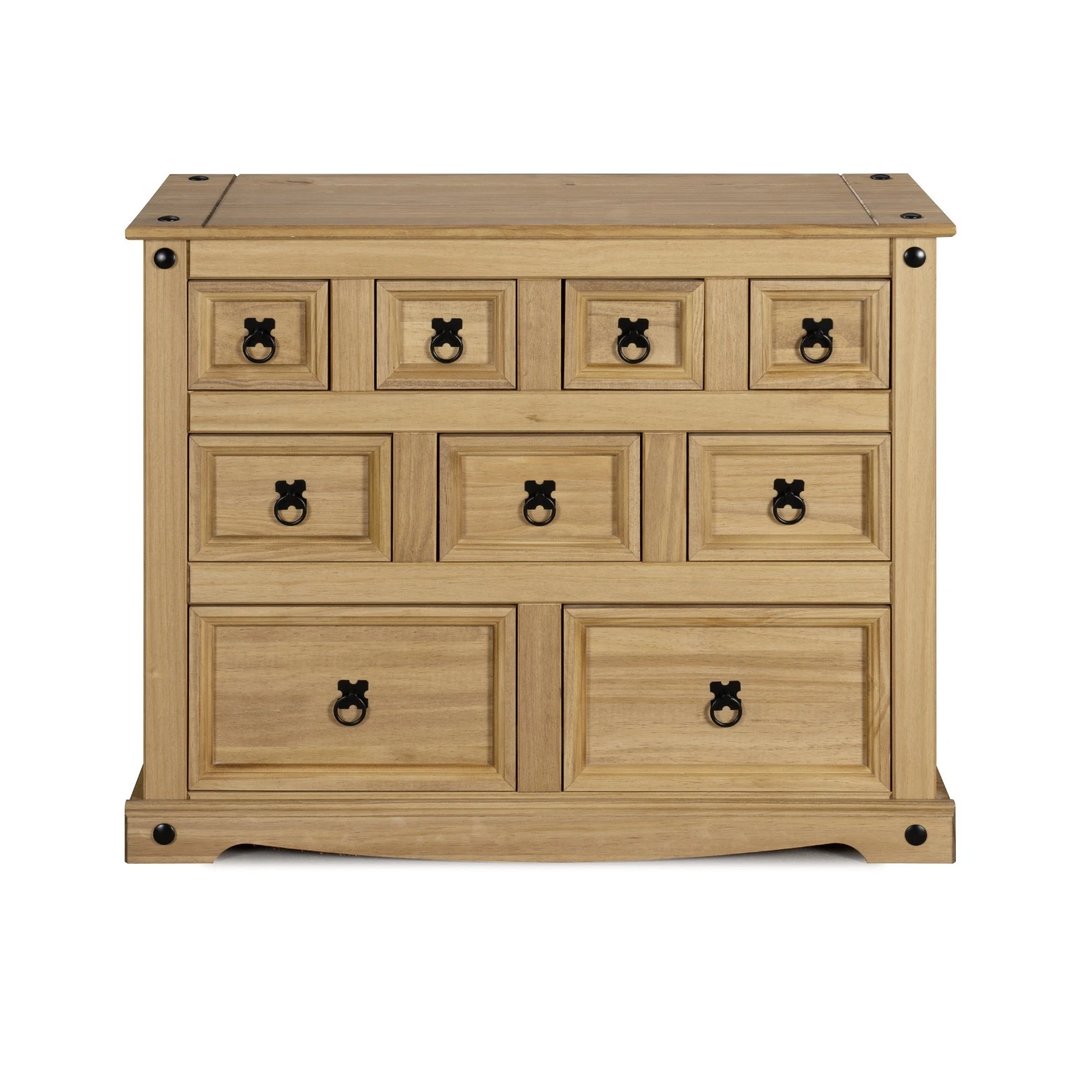 9 Drawer Mexican Pine Merchant Chest Sideboard