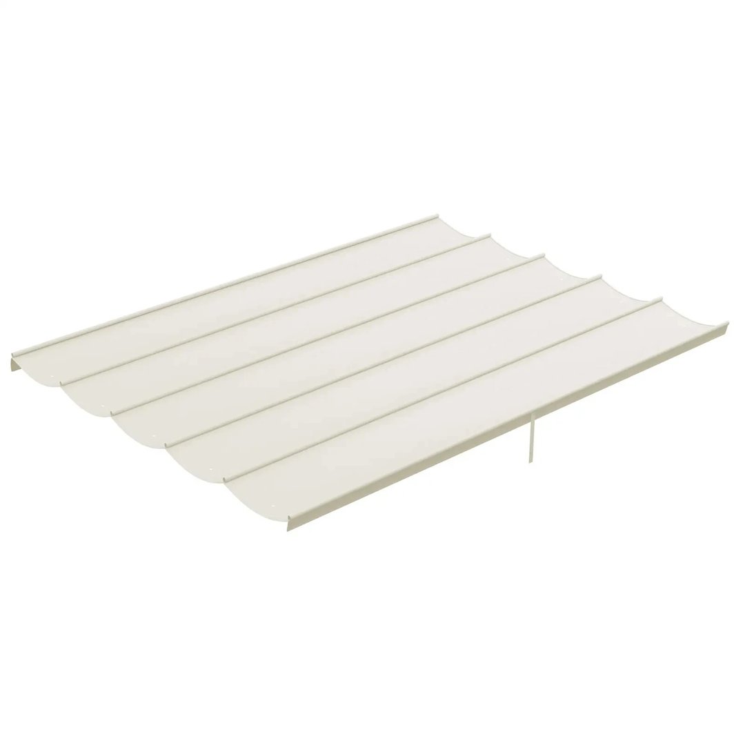 Cream White Retractable Pergola Roof Canopy Cover