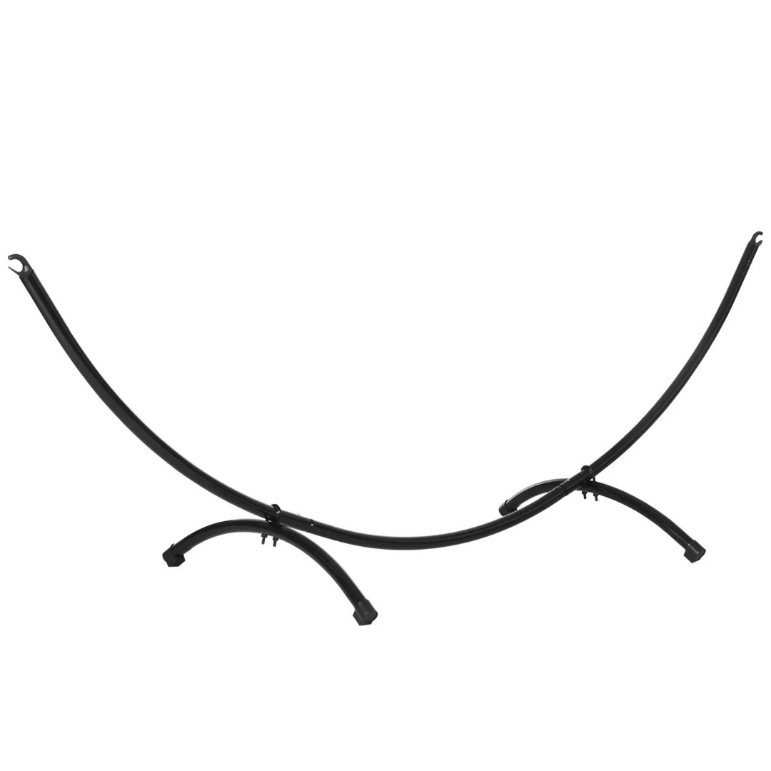 Black U-Shaped Metal Hammock Stand with Non-Slip Feet