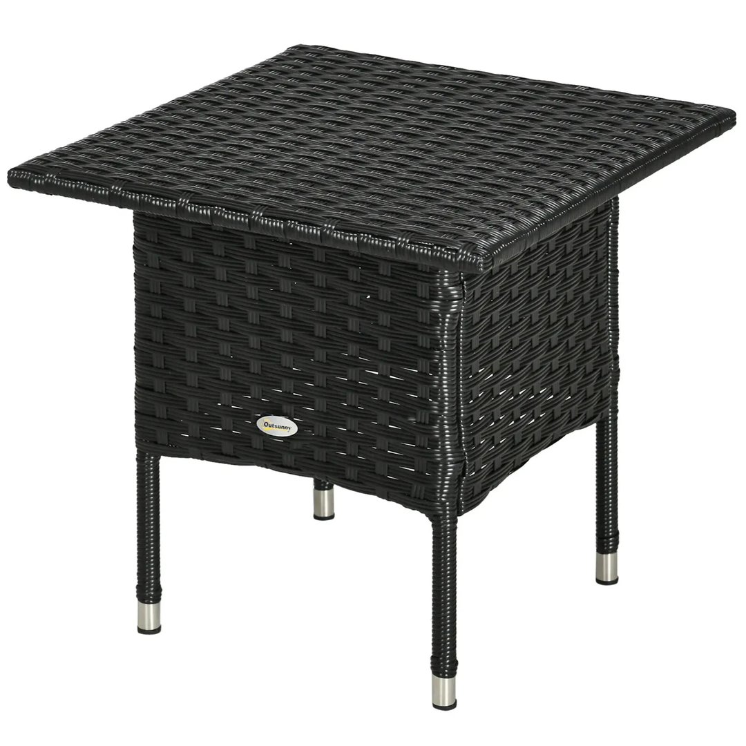 Black Square Powder Coated Bistro Table with Footpads