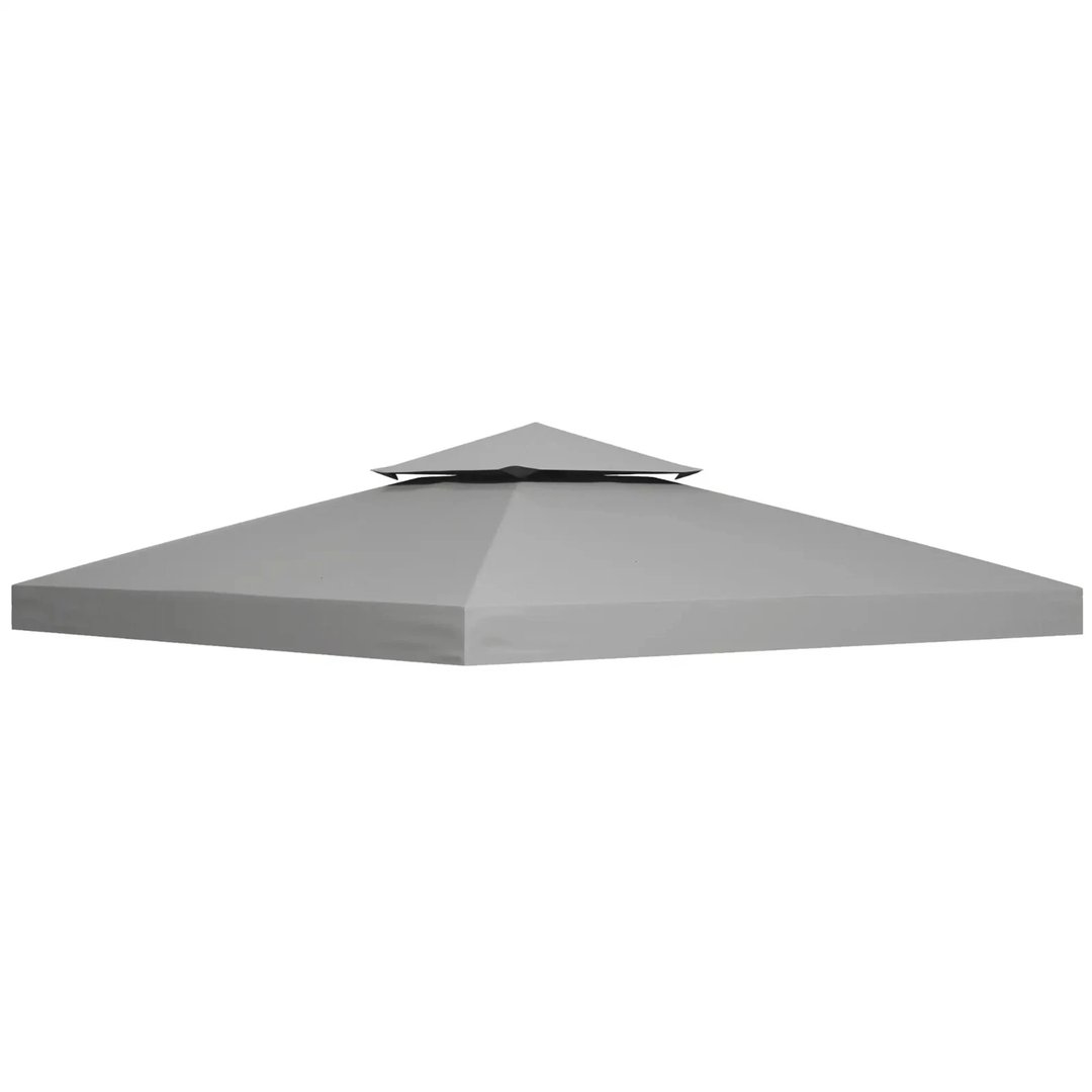 Light Grey 2 Tier Square Gazebo Replacement Canopy Top