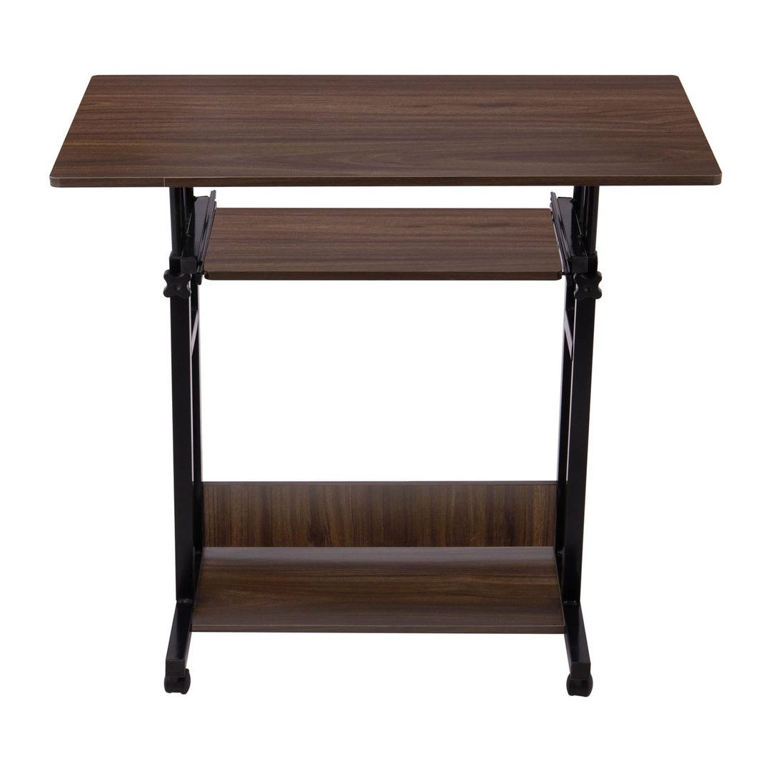 Dark brown-80x45cm Computer Desk PC Table Workstation with Wheels