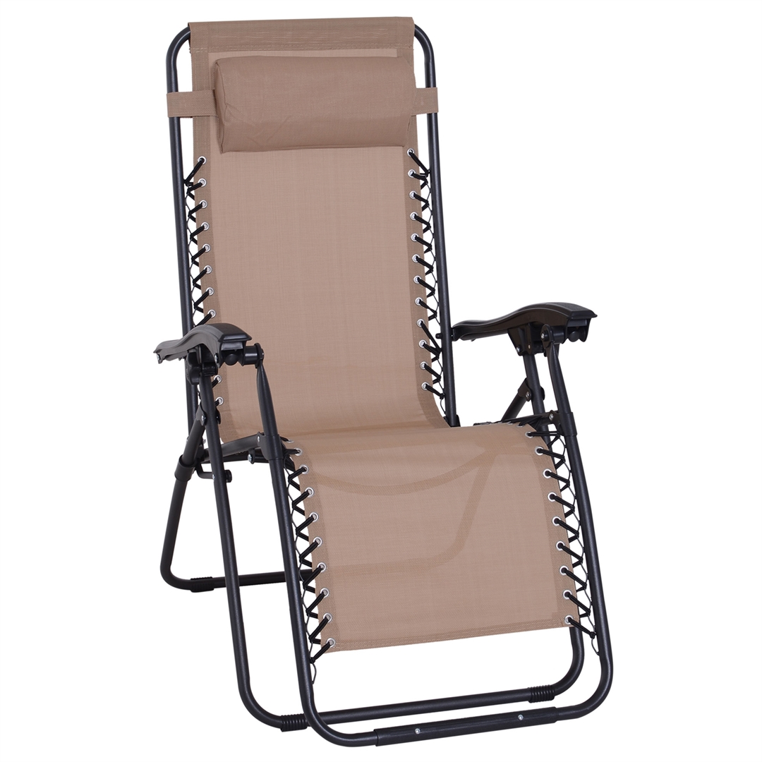 Beige-Reclining Lounge Chair Outdoor