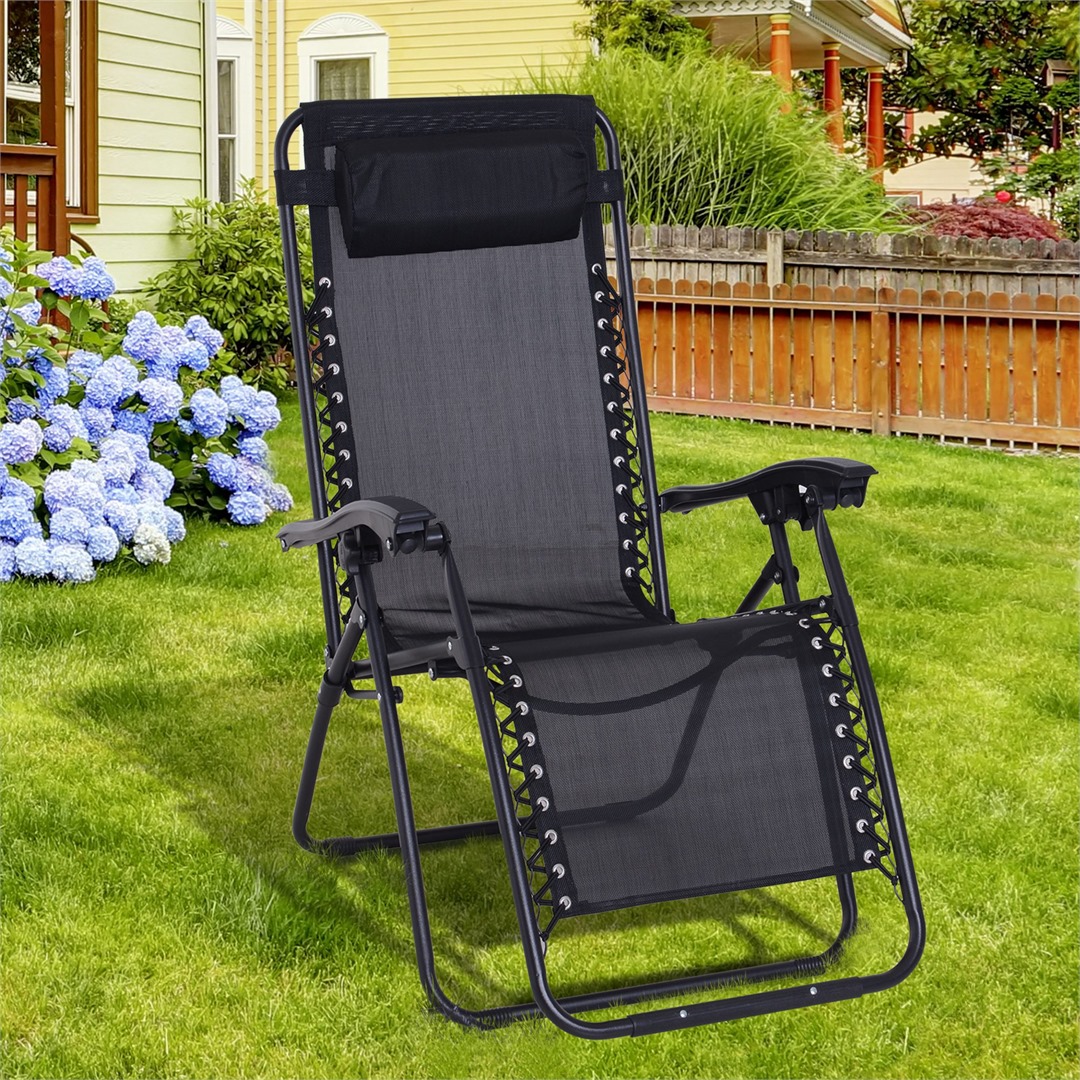 Black-Reclining Lounge Chair Outdoor
