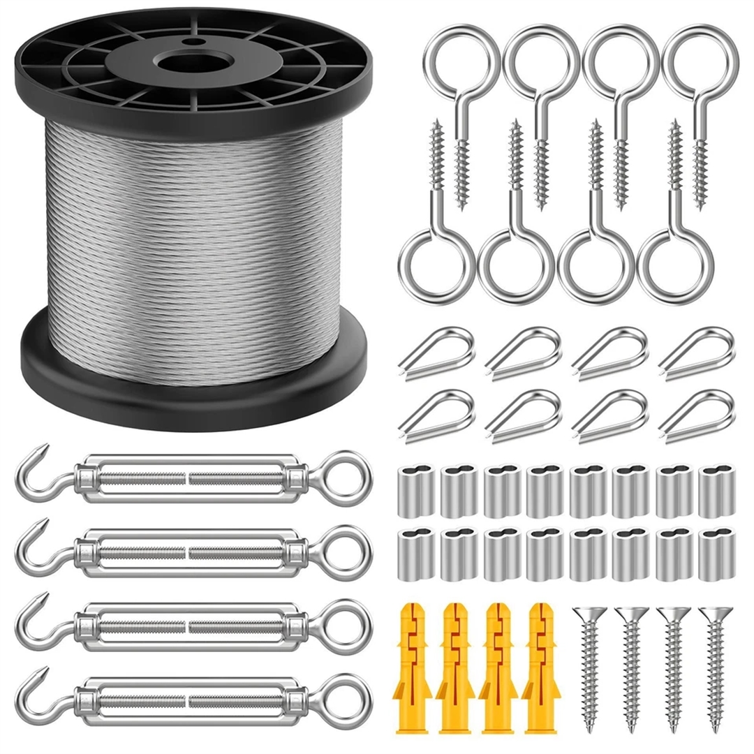 50-Coated 304 Stainless Steel Cable Rope Kit