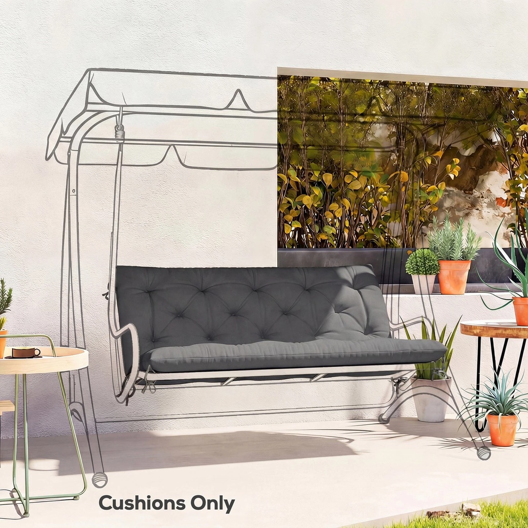 Garden Bench Cushion, Seat Pad with Ties