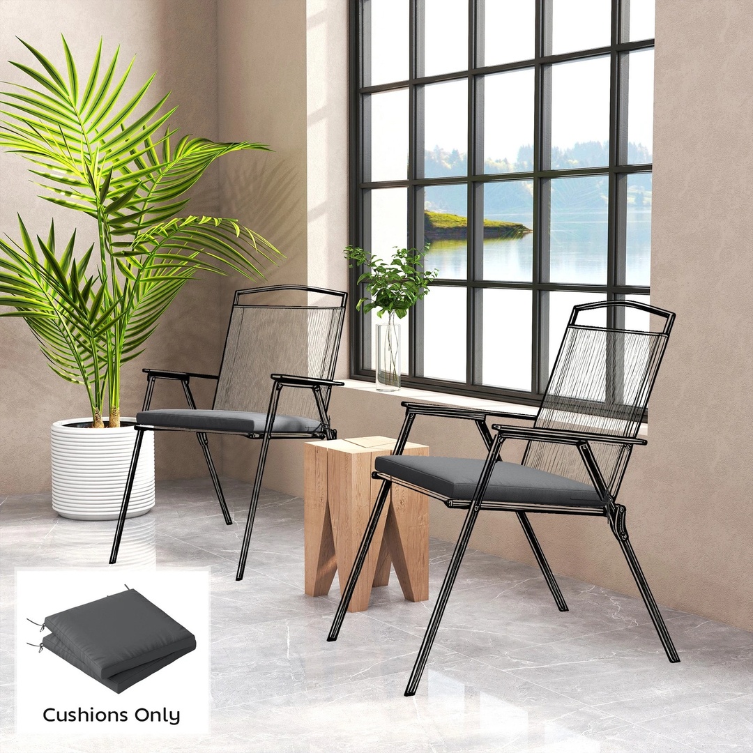 2Pcs Garden Chair Cushions Seat Pads