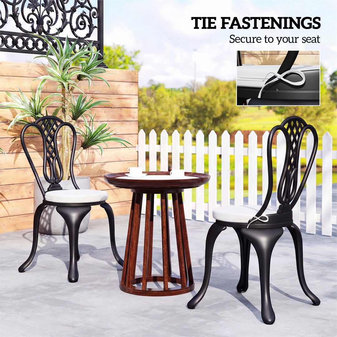 White Bistro Chair Cushions Set of 4