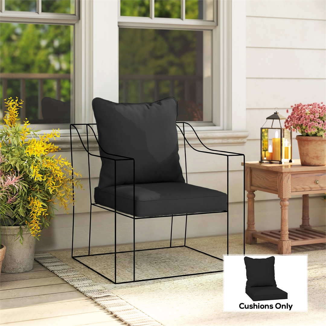 Black Garden Chair Cushion