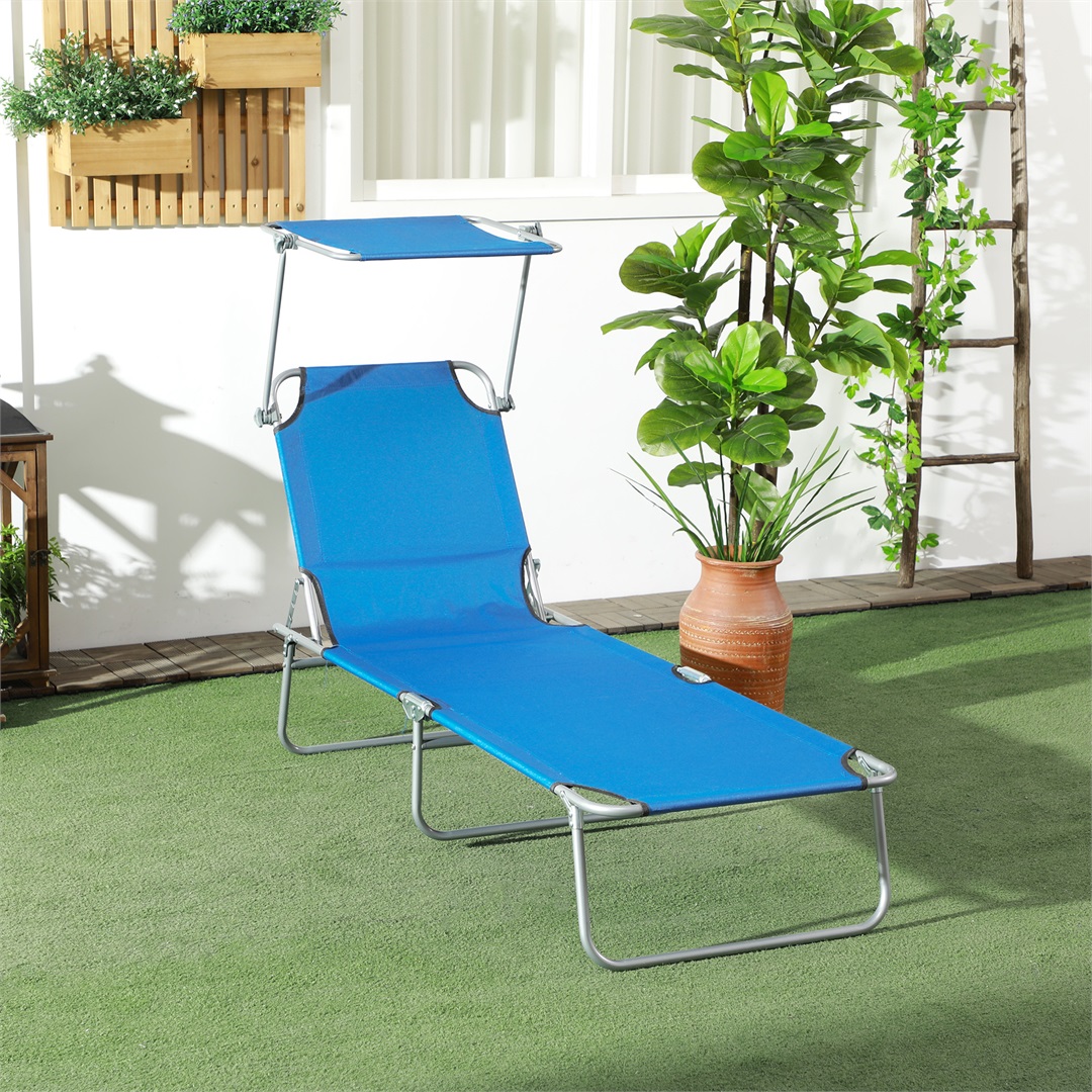 Blue Reclining Sun Lounger Chair