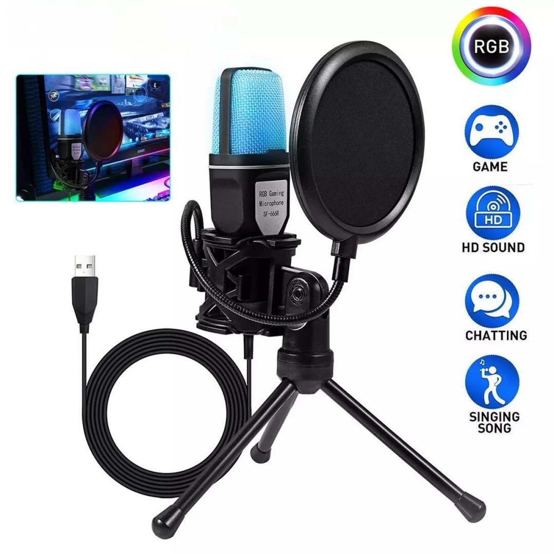 RGB USB Condenser Gaming Microphone