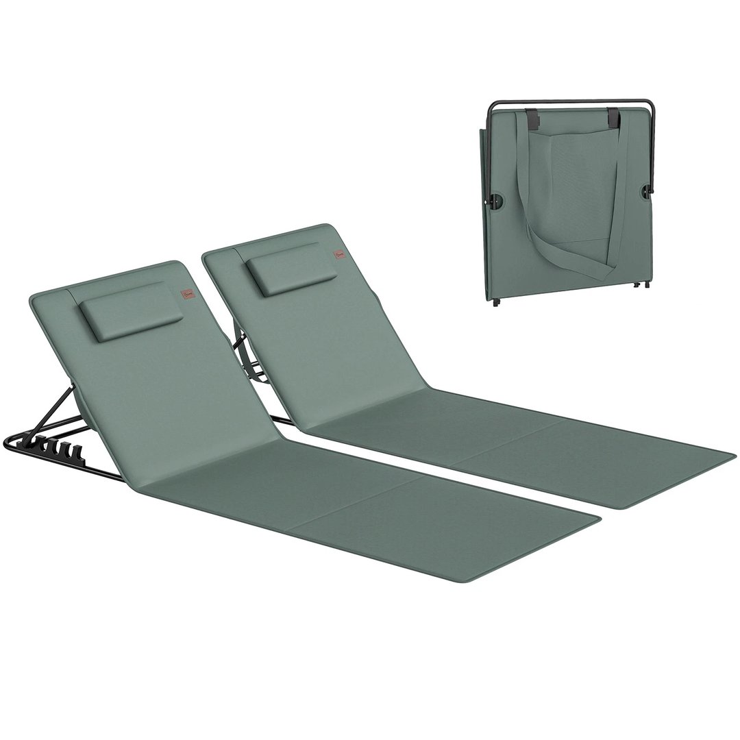 2 Pcs Foldable Sun Loungers
